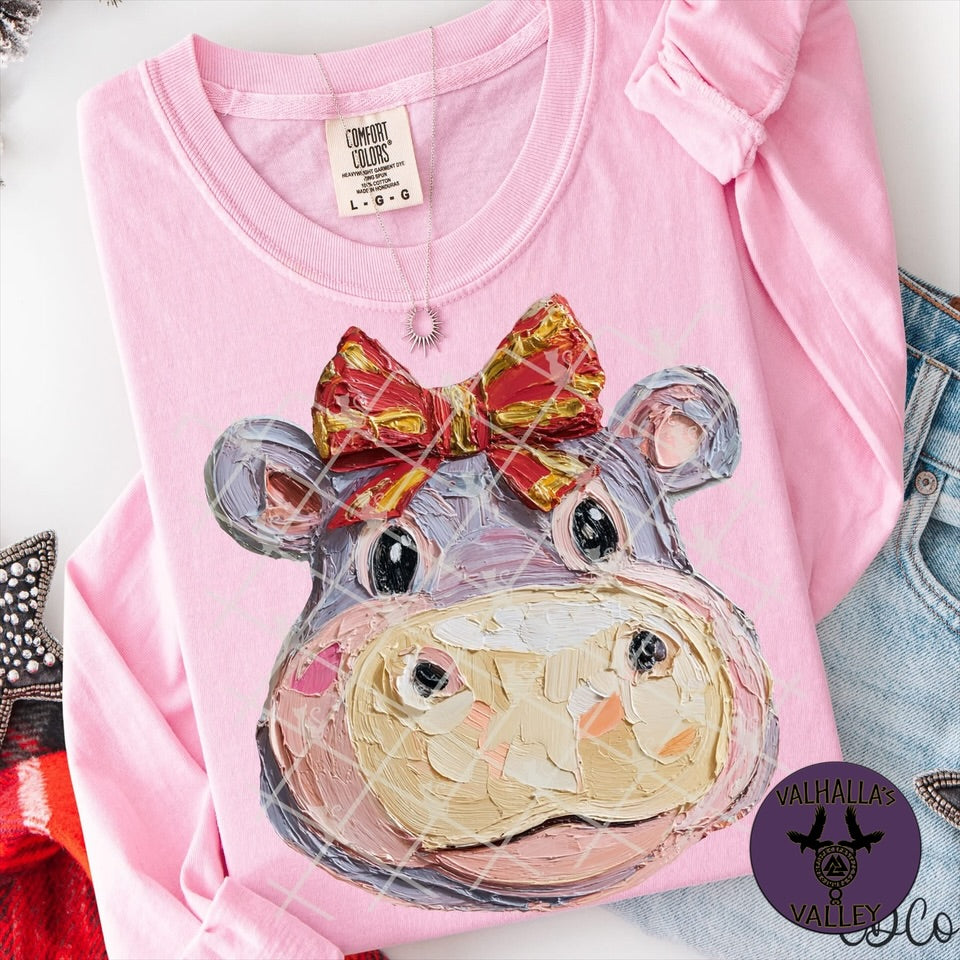 Christmas hippo T shirt