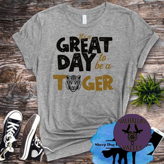 great day tiger black and gold tshirt