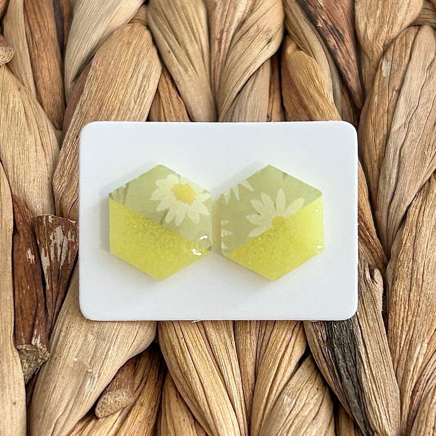 Hexagon Daisy Earrings