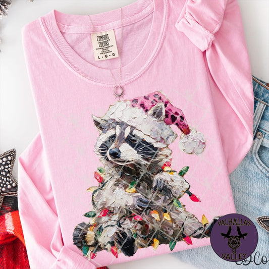 Christmas Raccoon  T shirt