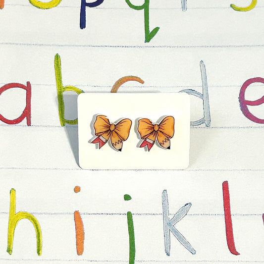 Pencil Bow Earrings
